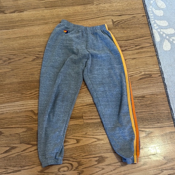Aviator Nation Grey sweatpants with multicolored stripes - Picture 1 of 2